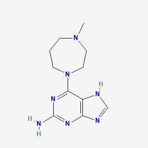 molecular formula C11H17N7 B2690569 6-(4-甲基-1,4-二氮杂环戊烷-1-基)-9H-嘌呤-2-胺 CAS No. 1917234-07-1
