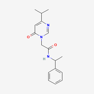 molecular formula C17H21N3O2 B2690573 2-(4-异丙基-6-氧代嘧啶-1(6H)-基)-N-(1-苯乙基)乙酰胺 CAS No. 1211337-53-9