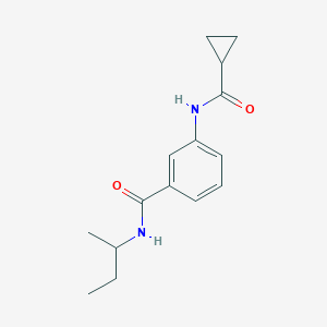molecular formula C15H20N2O2 B269058 N-(sec-butyl)-3-[(cyclopropylcarbonyl)amino]benzamide 