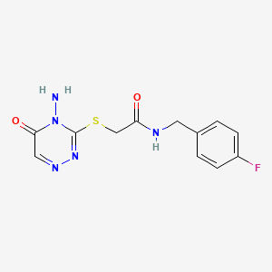 2-[(4-amino-5-oxo-1,2,4-triazin-3-yl)sulfanyl]-N-[(4-fluorophenyl)methyl]acetamide