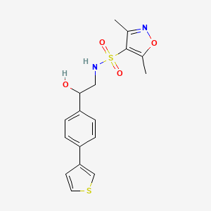 molecular formula C17H18N2O4S2 B2690594 S-(3,5-dimethyl-1,2-oxazol-4-yl)-2-hydroxy-2-[4-(thiophen-3-yl)phenyl]ethane-1-sulfonamido CAS No. 2097859-61-3