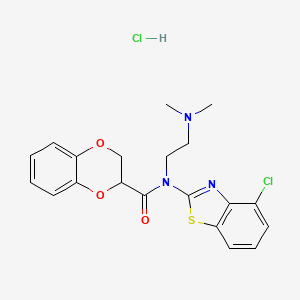 N-(4-CHLORO-1,3-BENZOTHIAZOL-2-YL)-N-[2-(DIMETHYLAMINO)ETHYL]-2,3-DIHYDRO-1,4-BENZODIOXINE-2-CARBOXAMIDE HYDROCHLORIDE