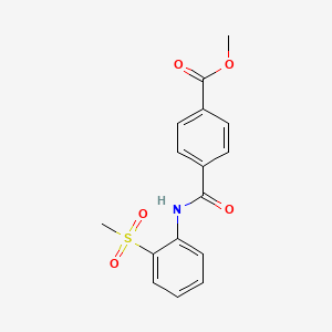 molecular formula C16H15NO5S B2690605 Methyl 4-((2-(methylsulfonyl)phenyl)carbamoyl)benzoate CAS No. 920393-57-3