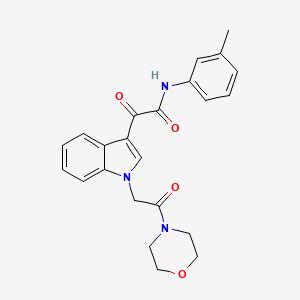 molecular formula C23H23N3O4 B2690611 2-(1-(2-morpholino-2-oxoethyl)-1H-indol-3-yl)-2-oxo-N-(m-tolyl)acetamide CAS No. 872857-13-1