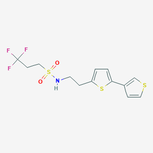 molecular formula C13H14F3NO2S3 B2690613 N-(2-([2,3'-bithiophen]-5-yl)ethyl)-3,3,3-trifluoropropane-1-sulfonamide CAS No. 2034565-85-8