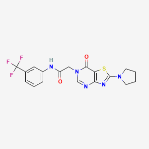 2-(7-oxo-2-(pyrrolidin-1-yl)thiazolo[4,5-d]pyrimidin-6(7H)-yl)-N-(3-(trifluoromethyl)phenyl)acetamide