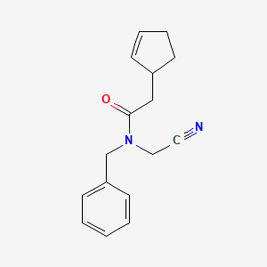 molecular formula C16H18N2O B2690623 N-benzyl-N-(cyanomethyl)-2-(cyclopent-2-en-1-yl)acetamide CAS No. 1252294-76-0