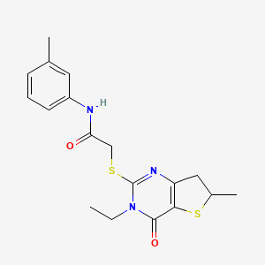 2-[(3-ethyl-6-methyl-4-oxo-6,7-dihydrothieno[3,2-d]pyrimidin-2-yl)sulfanyl]-N-(3-methylphenyl)acetamide
