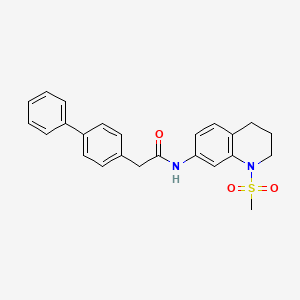N-(1-methylsulfonyl-3,4-dihydro-2H-quinolin-7-yl)-2-(4-phenylphenyl)acetamide