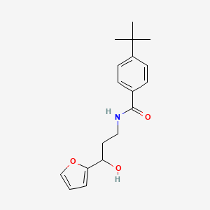 molecular formula C18H23NO3 B2690627 4-(tert-butyl)-N-(3-(furan-2-yl)-3-hydroxypropyl)benzamide CAS No. 1421498-40-9