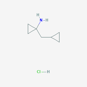 molecular formula C7H14ClN B2690629 1-(Cyclopropylmethyl)cyclopropanamine hydrochloride CAS No. 2197061-65-5