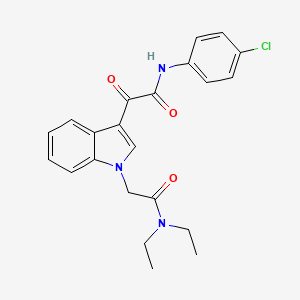 molecular formula C22H22ClN3O3 B2690630 N-(4-chlorophenyl)-2-(1-(2-(diethylamino)-2-oxoethyl)-1H-indol-3-yl)-2-oxoacetamide CAS No. 893981-39-0