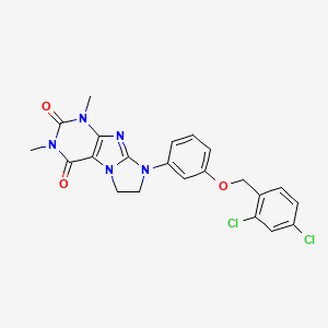 8-{3-[(2,4-Dichlorophenyl)methoxy]phenyl}-1,3-dimethyl-1,3,5-trihydroimidazoli dino[1,2-h]purine-2,4-dione