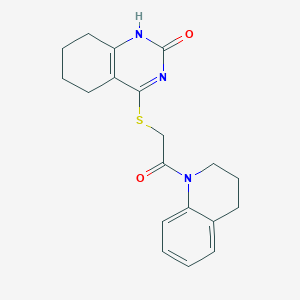 molecular formula C19H21N3O2S B2690636 4-((2-(3,4-dihydroquinolin-1(2H)-yl)-2-oxoethyl)thio)-5,6,7,8-tetrahydroquinazolin-2(1H)-one CAS No. 1001520-03-1