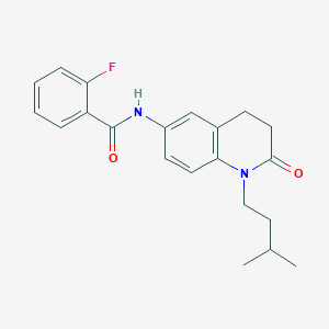 molecular formula C21H23FN2O2 B2690638 2-fluoro-N-(1-isopentyl-2-oxo-1,2,3,4-tetrahydroquinolin-6-yl)benzamide CAS No. 941911-43-9