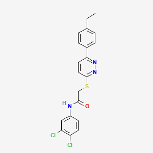 molecular formula C20H17Cl2N3OS B2690641 N-(3,4-二氯苯基)-2-((6-(4-乙基苯基)吡啶并[3,2-d]嘧啶-3-基)硫代)乙酰胺 CAS No. 896046-27-8