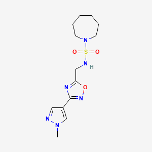 molecular formula C13H20N6O3S B2690645 N-{[3-(1-methyl-1H-pyrazol-4-yl)-1,2,4-oxadiazol-5-yl]methyl}azepane-1-sulfonamide CAS No. 2097908-65-9