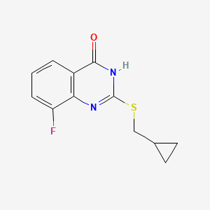 molecular formula C12H11FN2OS B2690646 2-((cyclopropylmethyl)thio)-8-fluoroquinazolin-4(3H)-one CAS No. 2310199-65-4