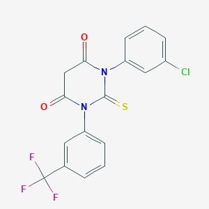 molecular formula C17H10ClF3N2O2S B2690651 1-(3-Chlorophenyl)-2-sulfanylidene-3-[3-(trifluoromethyl)phenyl]-1,3-diazinane-4,6-dione CAS No. 865546-34-5