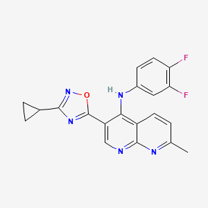 molecular formula C20H15F2N5O B2690652 3-(3-cyclopropyl-1,2,4-oxadiazol-5-yl)-N-(3,4-difluorophenyl)-7-methyl-1,8-naphthyridin-4-amine CAS No. 1251597-80-4