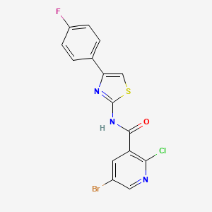 molecular formula C15H8BrClFN3OS B2690654 5-bromo-2-chloro-N-[4-(4-fluorophenyl)-1,3-thiazol-2-yl]pyridine-3-carboxamide CAS No. 1241287-72-8