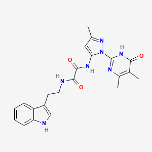 molecular formula C22H23N7O3 B2690660 N1-(2-(1H-indol-3-yl)ethyl)-N2-(1-(4,5-dimethyl-6-oxo-1,6-dihydropyrimidin-2-yl)-3-methyl-1H-pyrazol-5-yl)oxalamide CAS No. 1013888-49-7