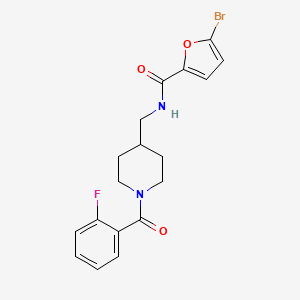 molecular formula C18H18BrFN2O3 B2690661 5-溴-N-((1-(2-氟苯甲酰)哌啶-4-基)甲基)呋喃-2-甲酰胺 CAS No. 1234978-44-9