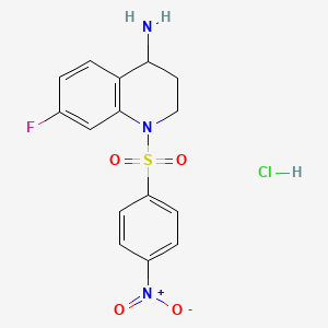 7-Fluoro-1-(4-nitrobenzenesulfonyl)-1,2,3,4-tetrahydroquinolin-4-amine hydrochloride