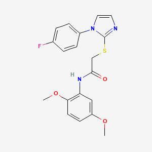 N-(2,5-dimethoxyphenyl)-2-[1-(4-fluorophenyl)imidazol-2-yl]sulfanylacetamide