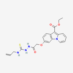 molecular formula C21H22N4O4S B2690675 Ethyl 3-(2-{2-[(allylamino)carbothioyl]hydrazino}-2-oxoethoxy)pyrido[1,2-a]indole-10-carboxylate CAS No. 339106-96-6