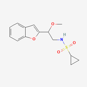 molecular formula C14H17NO4S B2690677 N-(2-(benzofuran-2-yl)-2-methoxyethyl)cyclopropanesulfonamide CAS No. 2034556-46-0