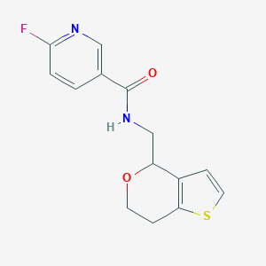 molecular formula C14H13FN2O2S B2690679 N-(6,7-Dihydro-4H-thieno[3,2-c]pyran-4-ylmethyl)-6-fluoropyridine-3-carboxamide CAS No. 1436338-69-0