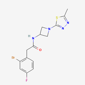 2-(2-Bromo-4-fluorophenyl)-N-[1-(5-methyl-1,3,4-thiadiazol-2-yl)azetidin-3-yl]acetamide
