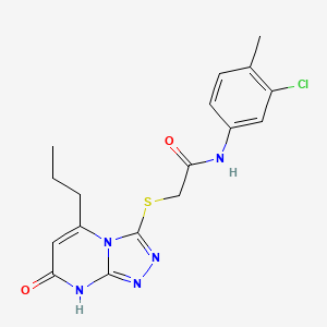 molecular formula C17H18ClN5O2S B2690684 N-(3-氯-4-甲基苯基)-2-((7-氧代-5-丙基-7,8-二氢-[1,2,4]三唑并[4,3-a]嘧啶-3-基)硫)乙酰胺 CAS No. 891126-59-3