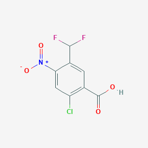 molecular formula C8H4ClF2NO4 B2690687 2-Chloro-5-(difluoromethyl)-4-nitrobenzoic acid CAS No. 2248301-54-2