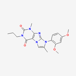 molecular formula C20H23N5O4 B2690699 8-(2,4-dimethoxyphenyl)-1,7-dimethyl-3-propyl-1H-imidazo[2,1-f]purine-2,4(3H,8H)-dione CAS No. 887466-67-3