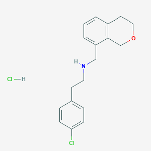 2-(4-Chlorophenyl)-N-(3,4-dihydro-1H-isochromen-8-ylmethyl)ethanamine;hydrochloride