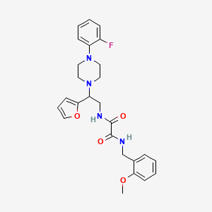 molecular formula C26H29FN4O4 B2690715 N1-(2-(4-(2-fluorophenyl)piperazin-1-yl)-2-(furan-2-yl)ethyl)-N2-(2-methoxybenzyl)oxalamide CAS No. 877633-27-7