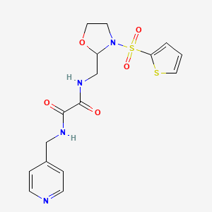 N1-(pyridin-4-ylmethyl)-N2-((3-(thiophen-2-ylsulfonyl)oxazolidin-2-yl)methyl)oxalamide