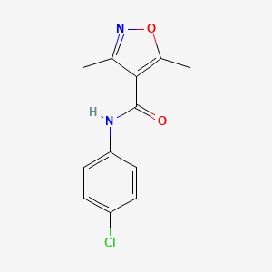 molecular formula C12H11ClN2O2 B2690719 N-(4-chlorophenyl)-3,5-dimethyl-4-isoxazolecarboxamide CAS No. 260047-13-0