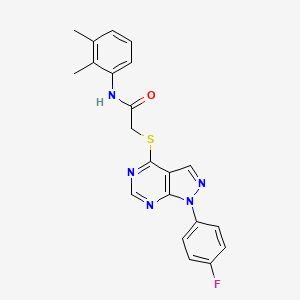 molecular formula C21H18FN5OS B2690720 N-(2,3-二甲基苯基)-2-[1-(4-氟苯基)吡唑并[3,4-d]嘧啶-4-基]硫代乙酰胺 CAS No. 893934-68-4