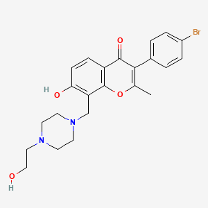 molecular formula C23H25BrN2O4 B2690745 3-(4-bromophenyl)-7-hydroxy-8-((4-(2-hydroxyethyl)piperazin-1-yl)methyl)-2-methyl-4H-chromen-4-one CAS No. 847176-88-9
