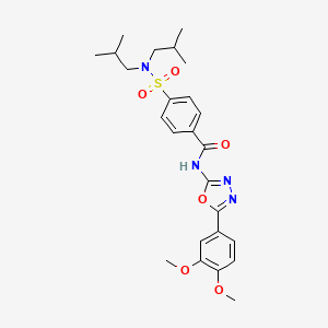 4-[bis(2-methylpropyl)sulfamoyl]-N-[5-(3,4-dimethoxyphenyl)-1,3,4-oxadiazol-2-yl]benzamide