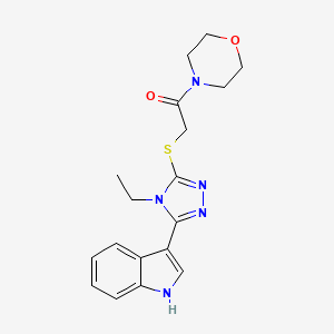 2-((4-ethyl-5-(1H-indol-3-yl)-4H-1,2,4-triazol-3-yl)thio)-1-morpholinoethanone