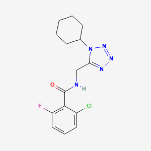 molecular formula C15H17ClFN5O B2690755 2-氯-N-((1-环己基-1H-四唑-5-基)甲基)-6-氟苯甲酰胺 CAS No. 921104-11-2