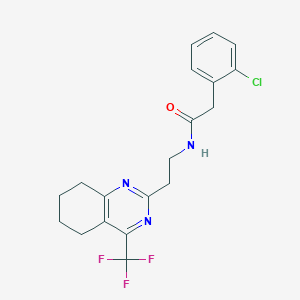 molecular formula C19H19ClF3N3O B2690765 2-(2-氯苯基)-N-(2-(4-(三氟甲基)-5,6,7,8-四氢喹唑啉-2-基)乙基)乙酰胺 CAS No. 1396871-47-8