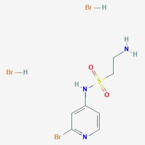 molecular formula C7H12Br3N3O2S B2690768 2-氨基-N-(2-溴吡啶-4-基)乙烷磺酰胺;二氢溴酸盐 CAS No. 2418731-76-5