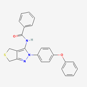 molecular formula C24H19N3O2S B2690783 N-(2-(4-phenoxyphenyl)-4,6-dihydro-2H-thieno[3,4-c]pyrazol-3-yl)benzamide CAS No. 396719-75-8