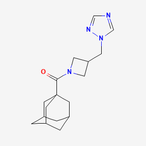 molecular formula C17H24N4O B2690784 (3-((1H-1,2,4-triazol-1-yl)methyl)azetidin-1-yl)((3r,5r,7r)-adamantan-1-yl)methanone CAS No. 2309781-52-8