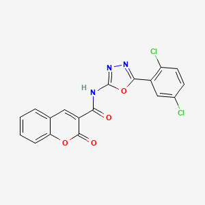 molecular formula C18H9Cl2N3O4 B2690795 N-[5-(2,5-dichlorophenyl)-1,3,4-oxadiazol-2-yl]-2-oxochromene-3-carboxamide CAS No. 891135-98-1